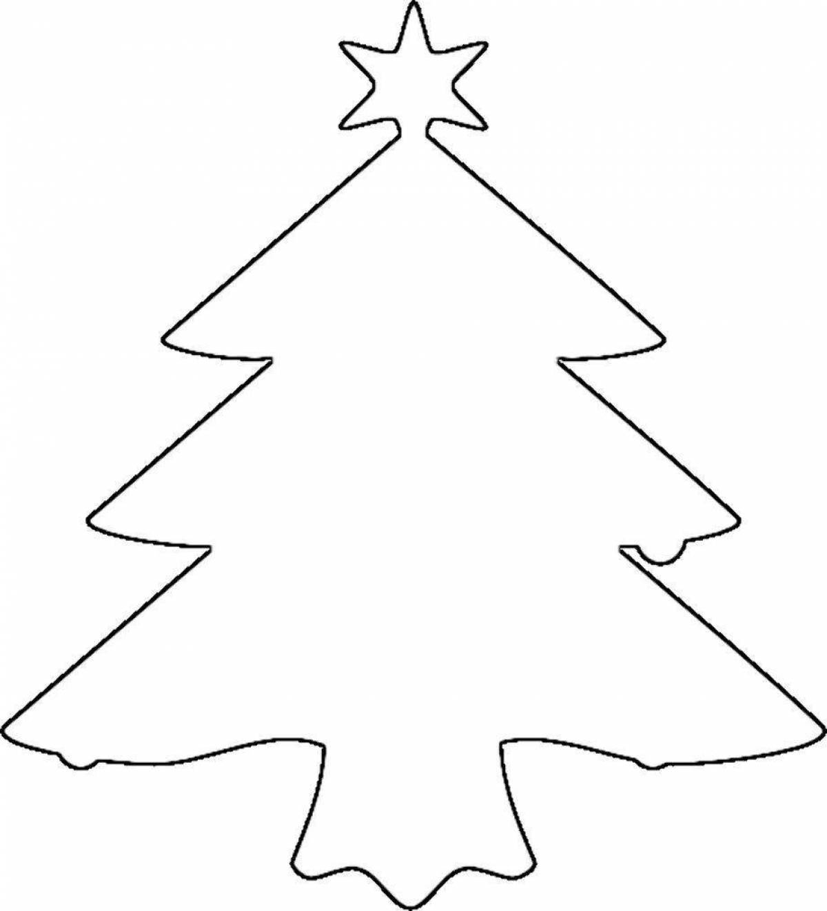 Playful coloring christmas tree outline