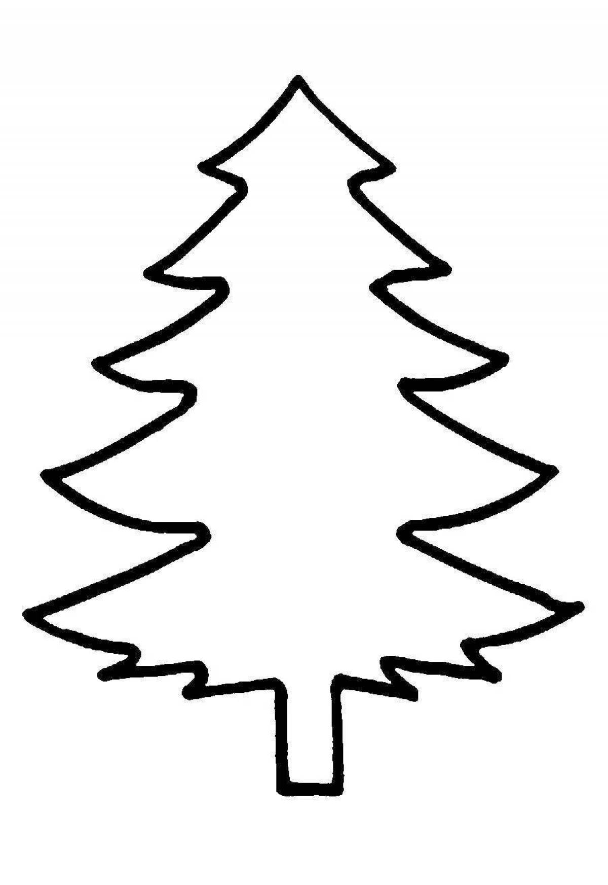 Merry Christmas tree coloring outline