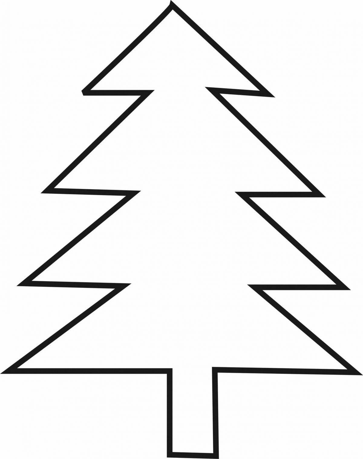 Dazzling coloring christmas tree outline