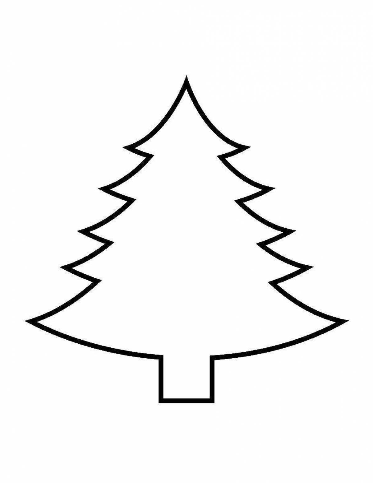 Shining coloring Christmas tree outline