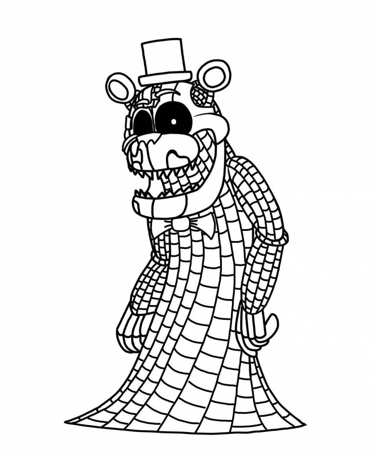 Glorious melted freddy coloring page