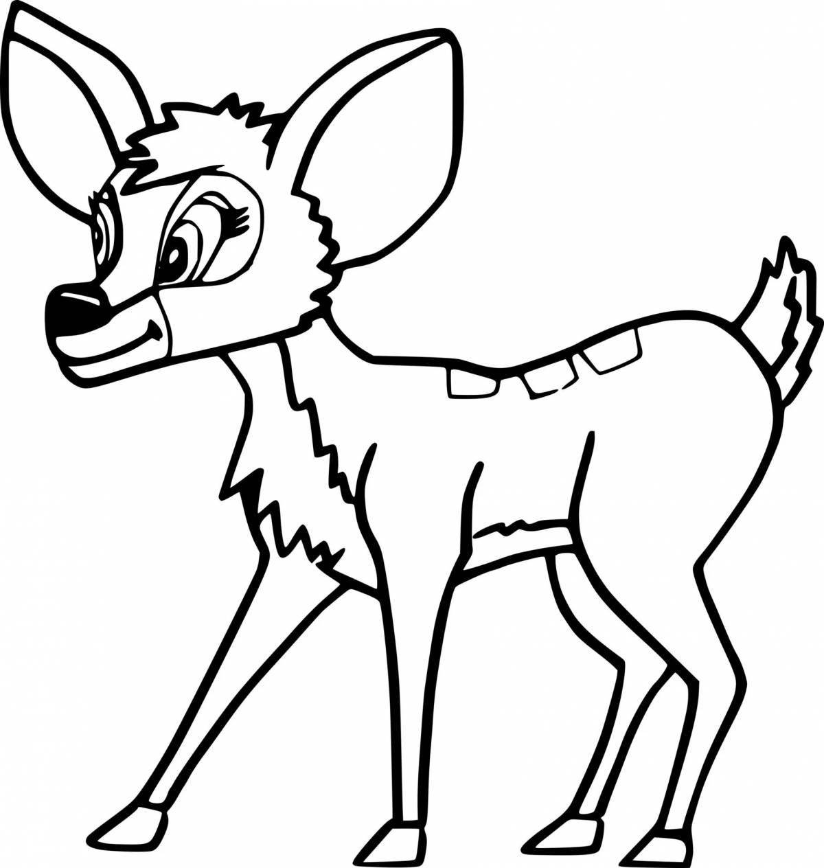 Siberian roe deer coloring page