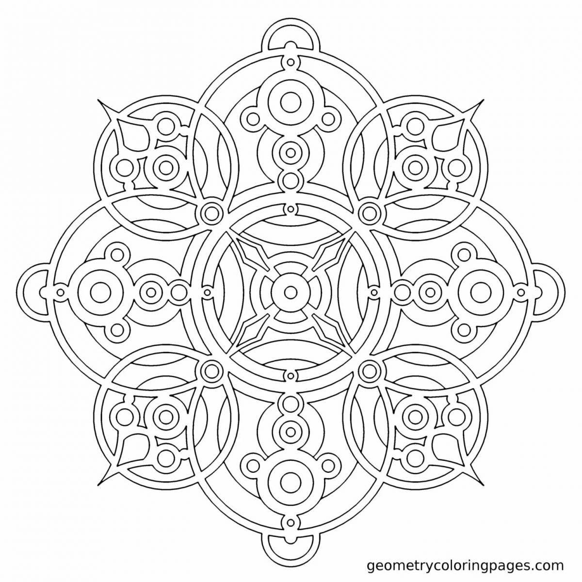 Coloring mandala with abstract money