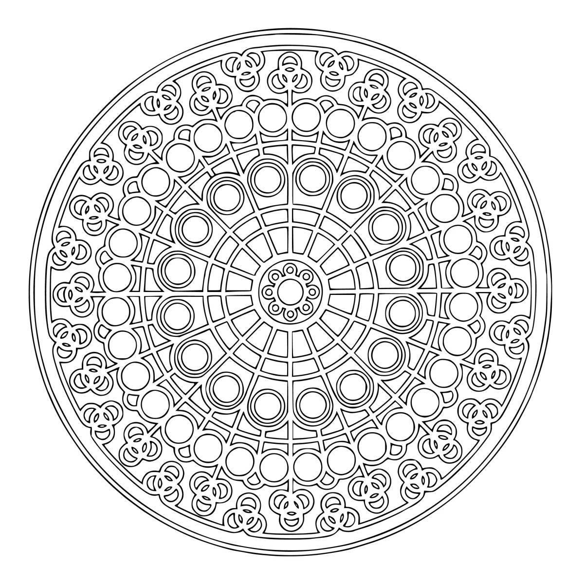 Coloring complex money mandala