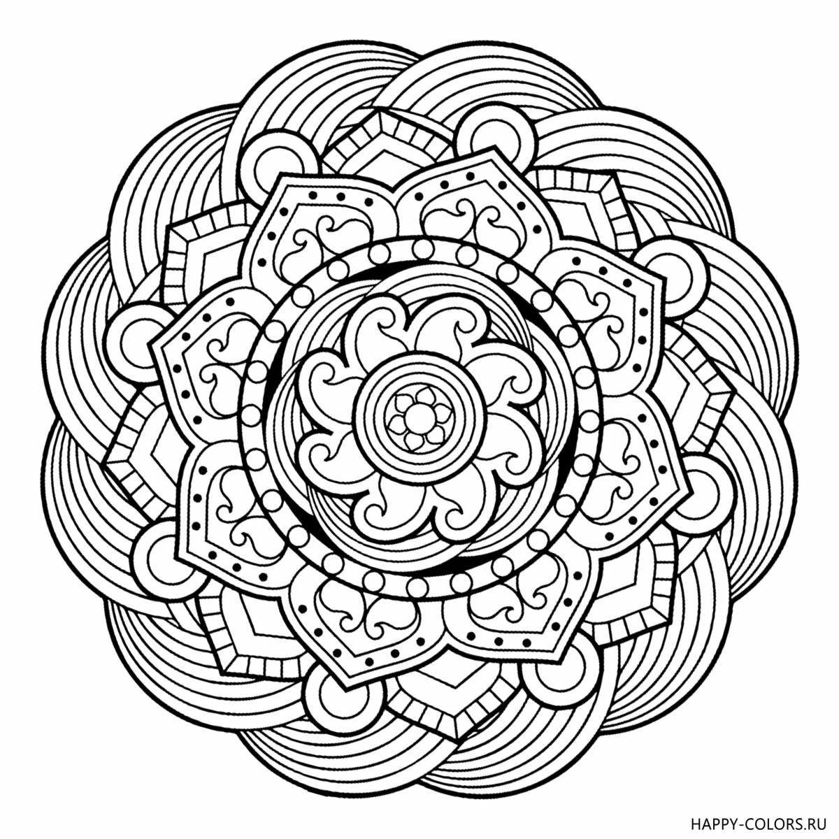 Bold money mandala coloring page