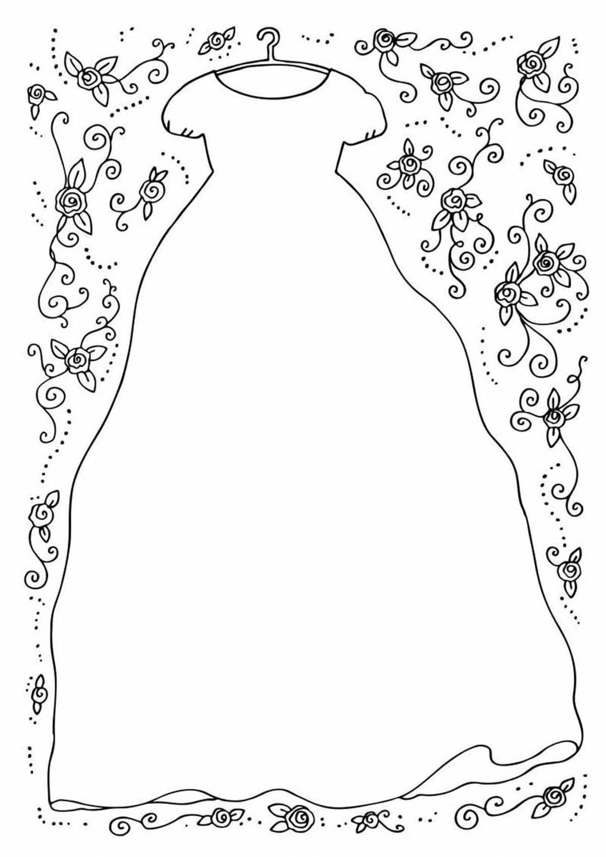 Coloring page with dress patterns