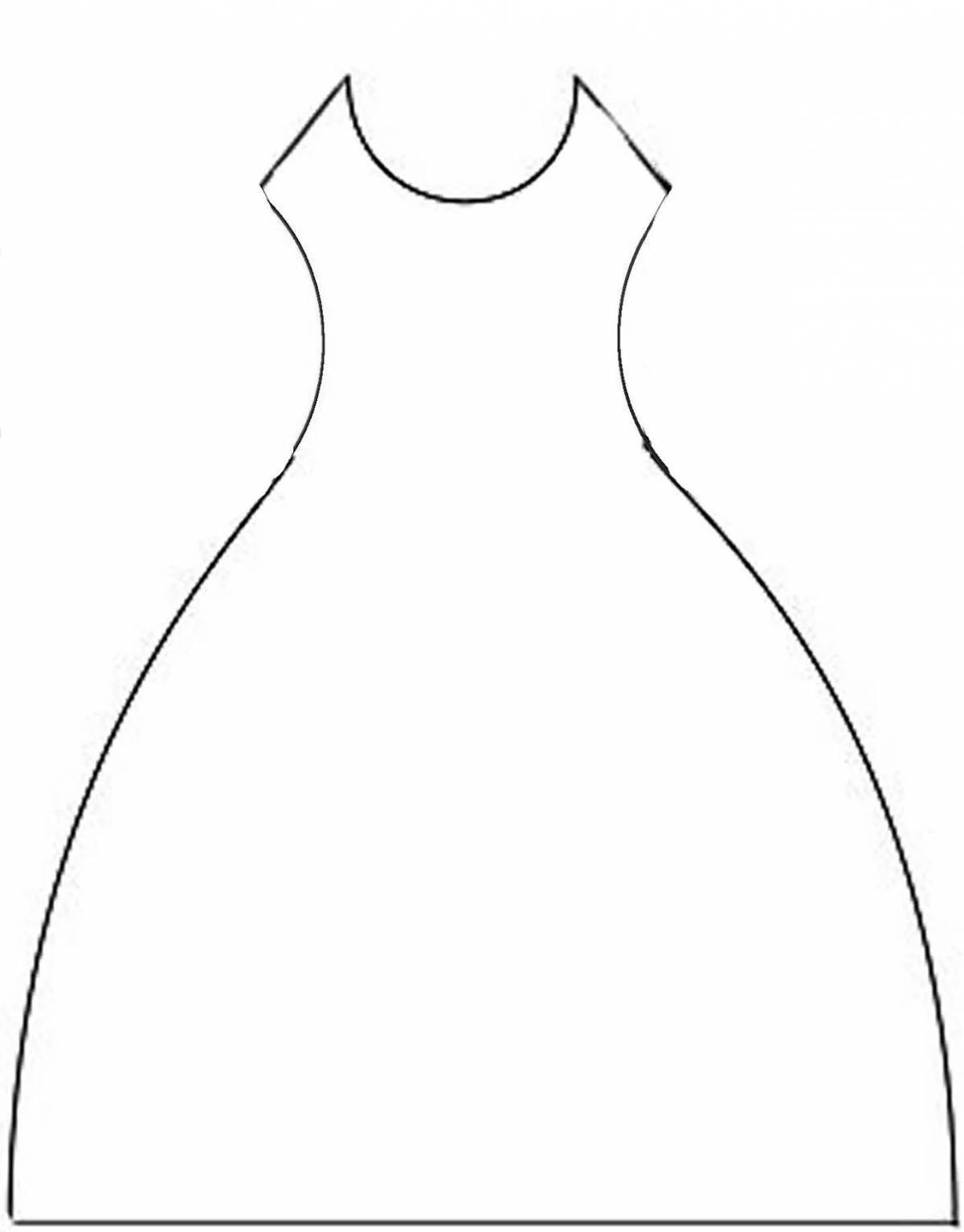 Coloring page with gorgeous dress