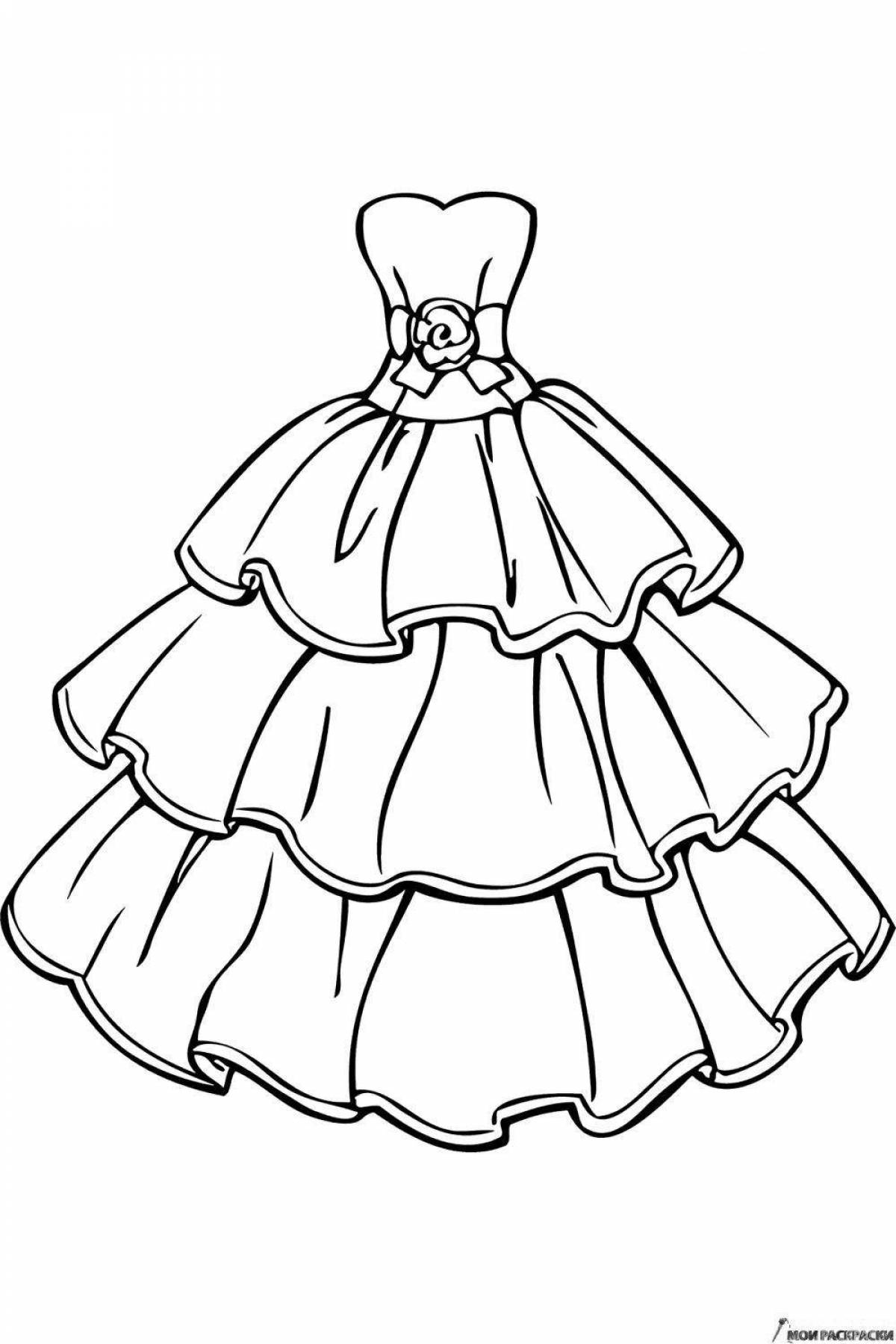 Glitter dress pattern coloring page