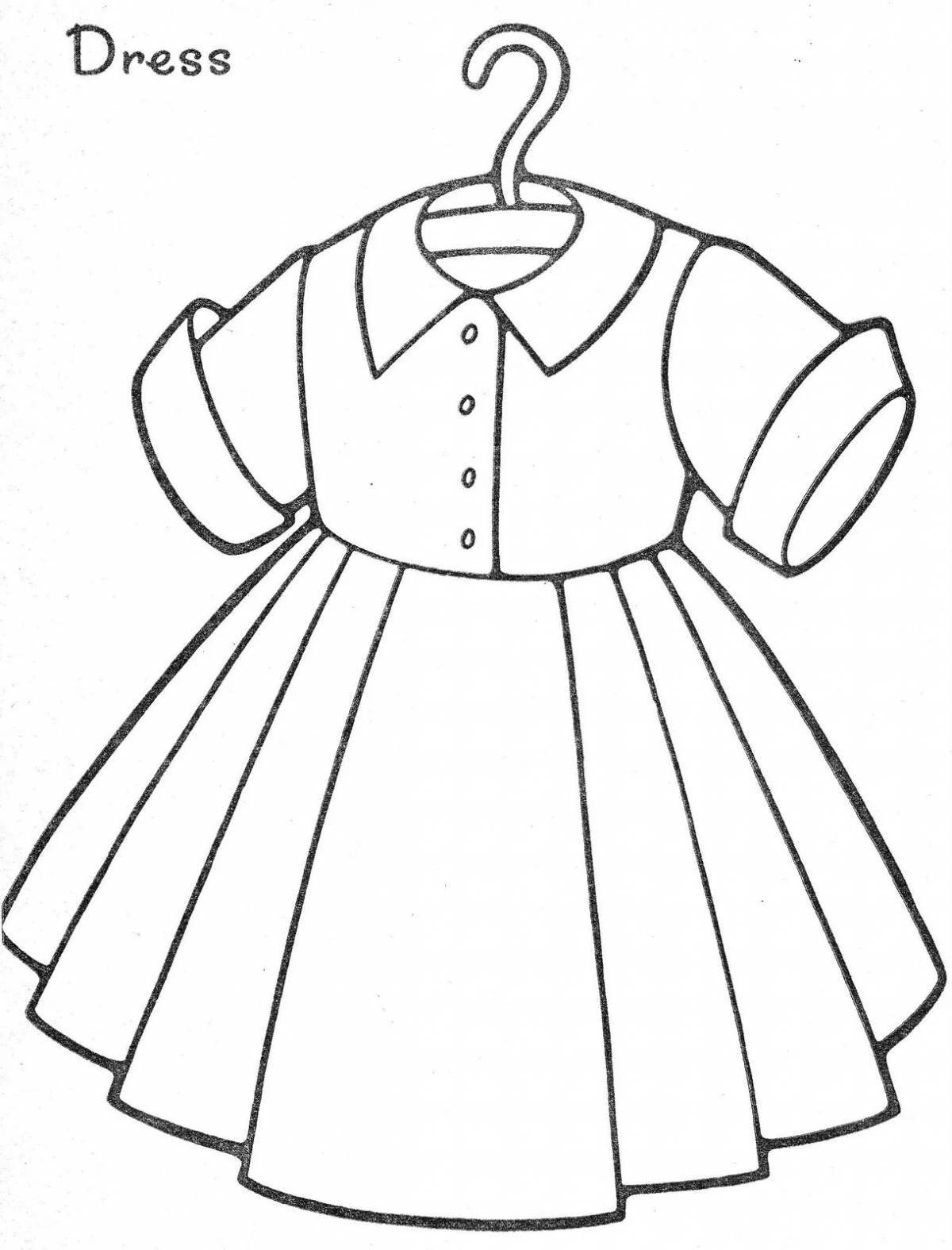 Coloring page with colorful dress pattern