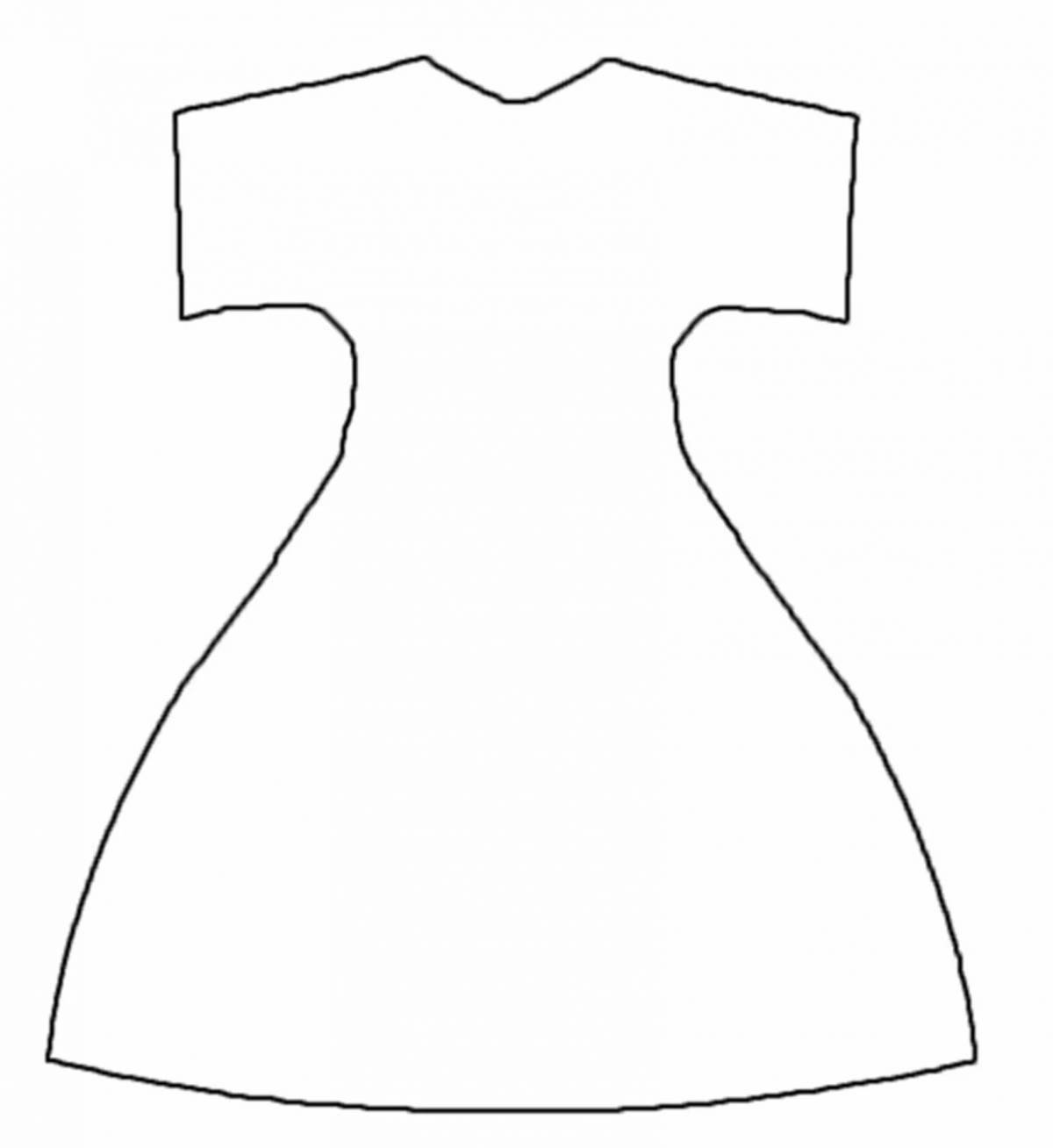 Раскраска яркое платье с выкройкой