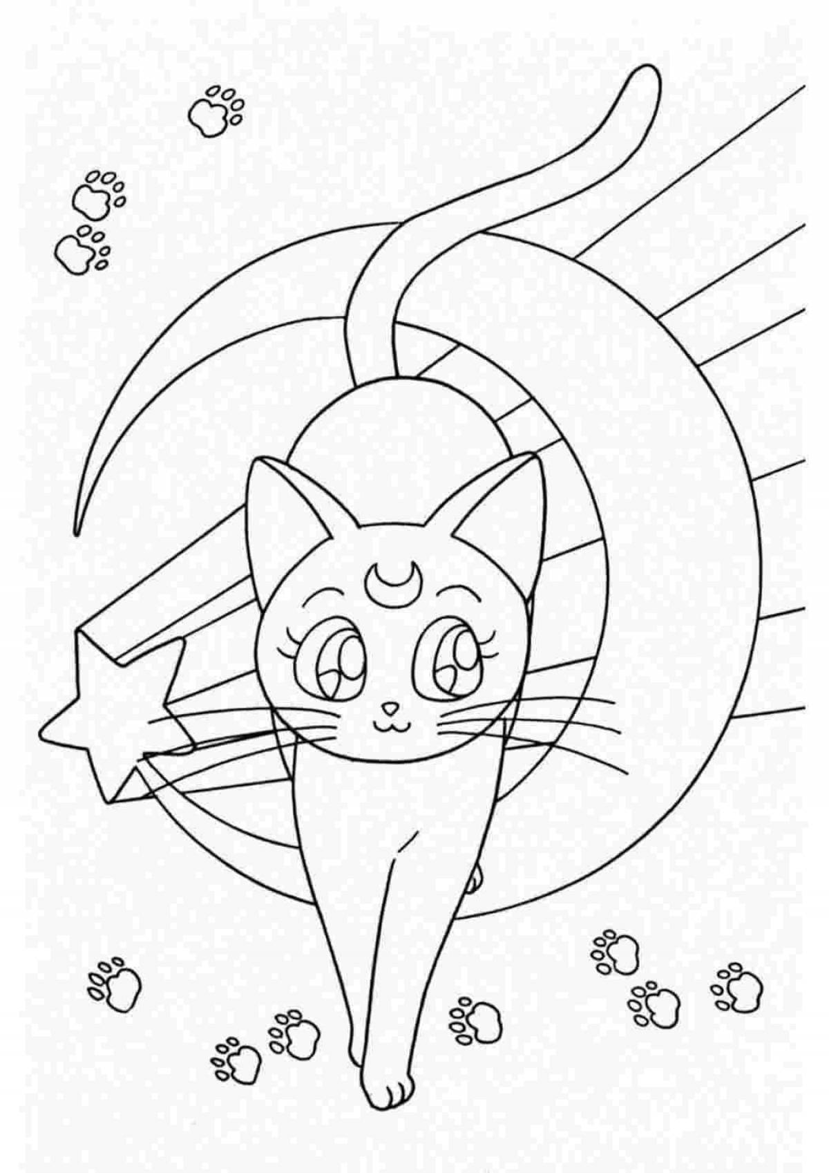 Kitty humorous anime coloring book