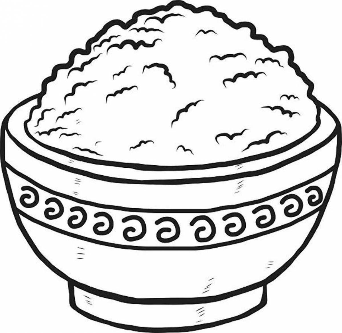 Multicolored pot of porridge