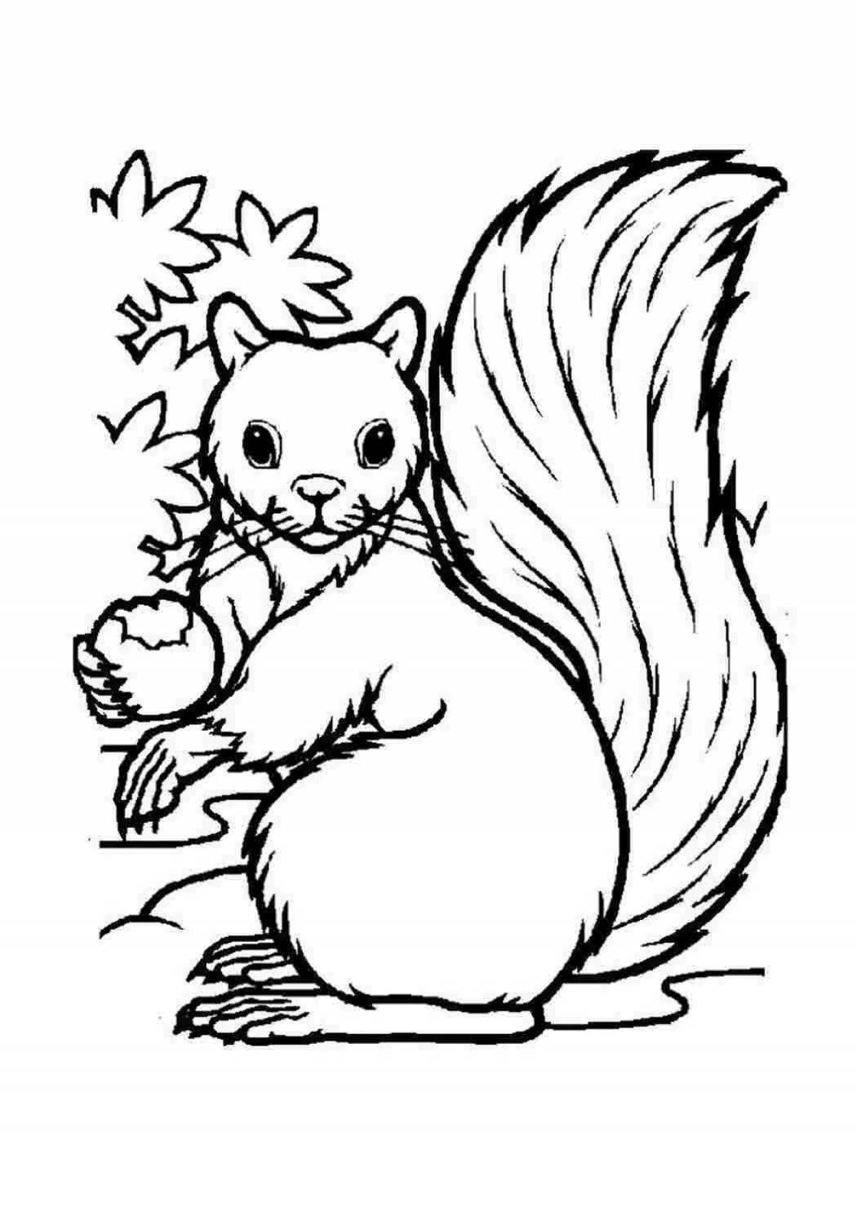 Happy drawing of a squirrel