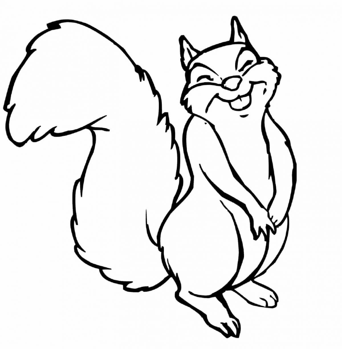 Drawing of a mischievous squirrel