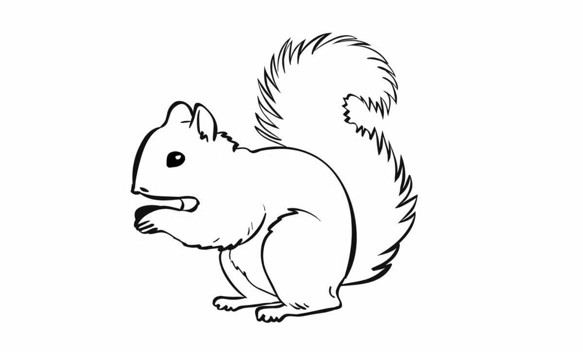 Delicate drawing of a squirrel