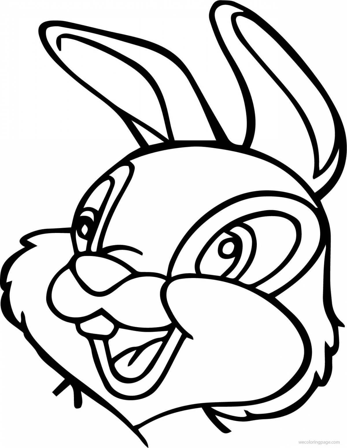 Adorable rabbit head coloring book