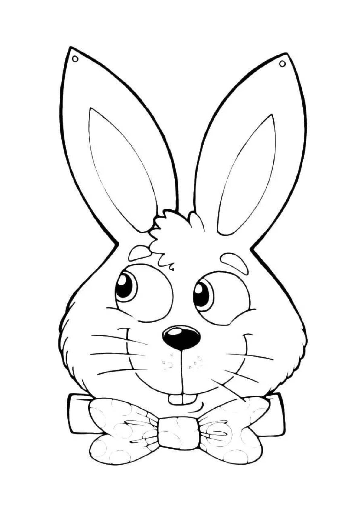 Playful rabbit head coloring book