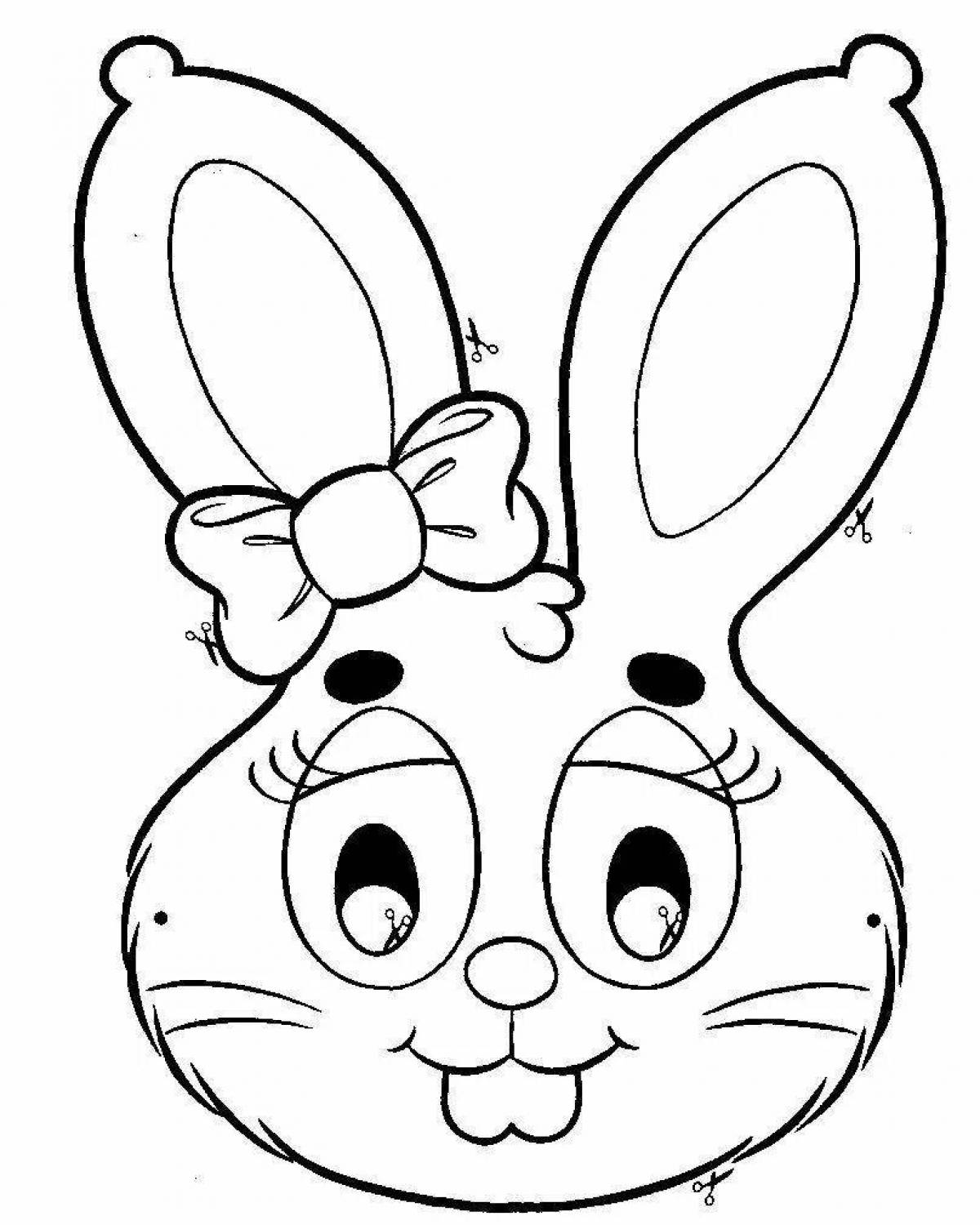 Cute rabbit head coloring book
