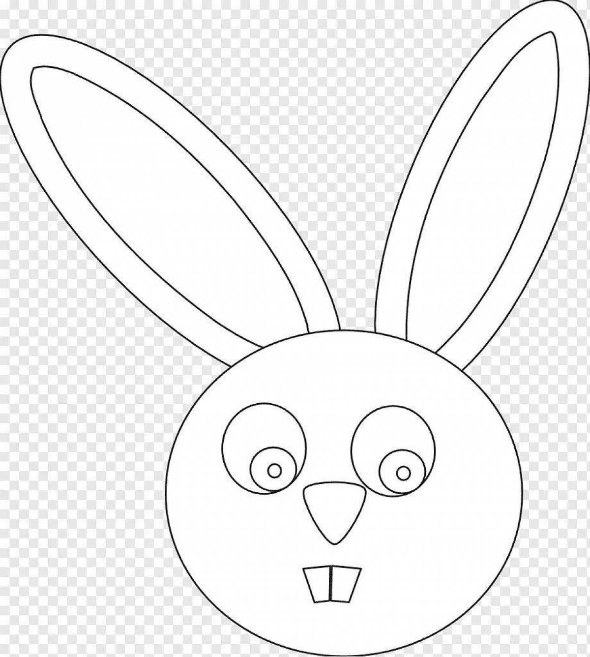 Fluffy rabbit head coloring book
