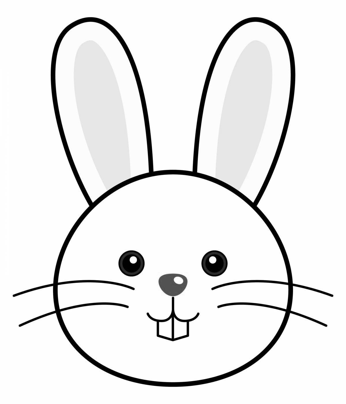 Fun coloring rabbit head
