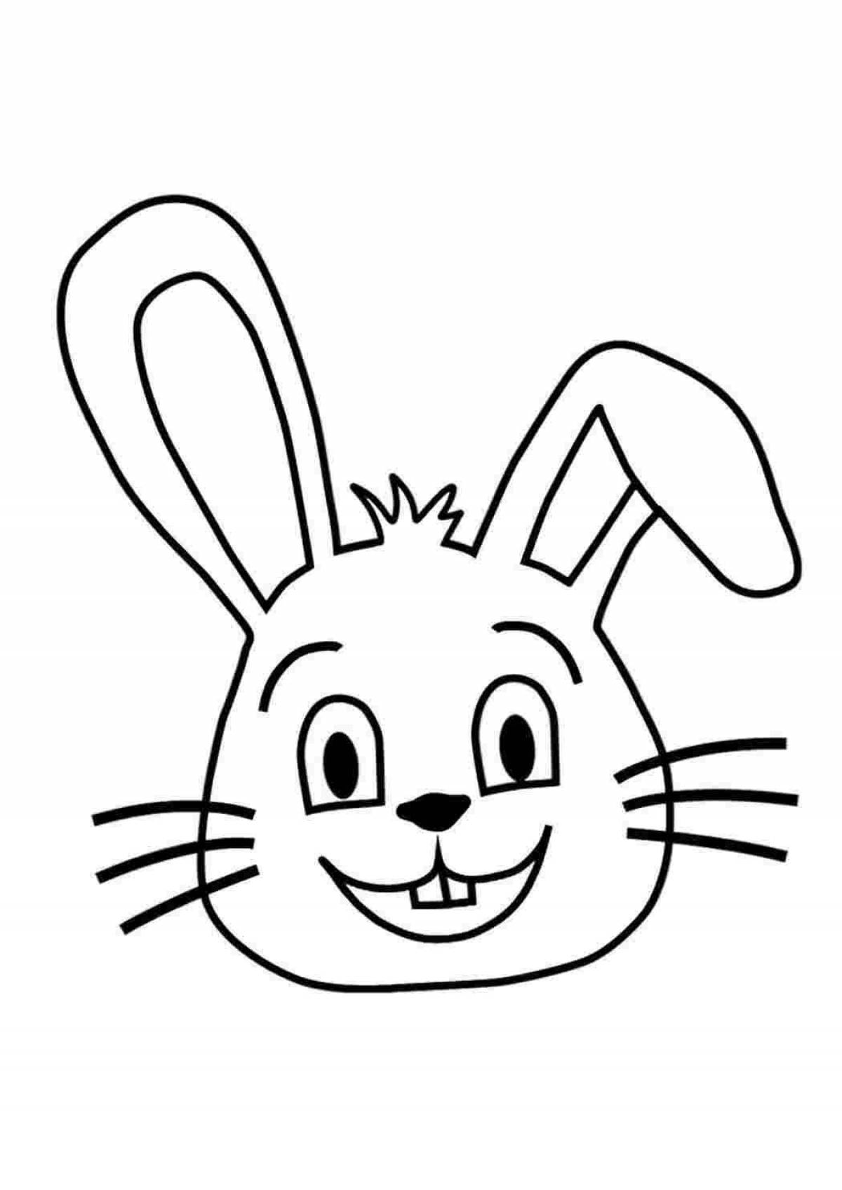 Coloring plush rabbit head