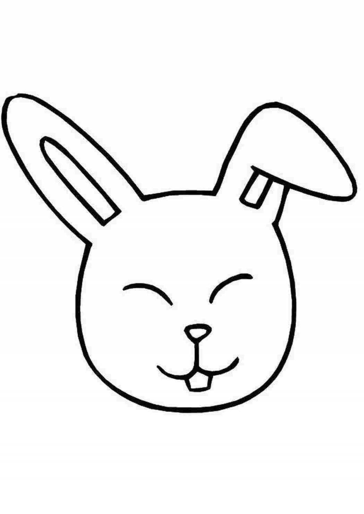 Snuggly coloring page bunny head