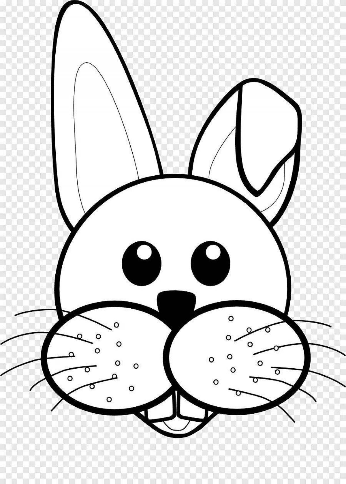 Huggable coloring page bunny head
