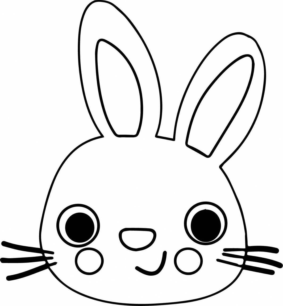 Attractive rabbit head coloring book