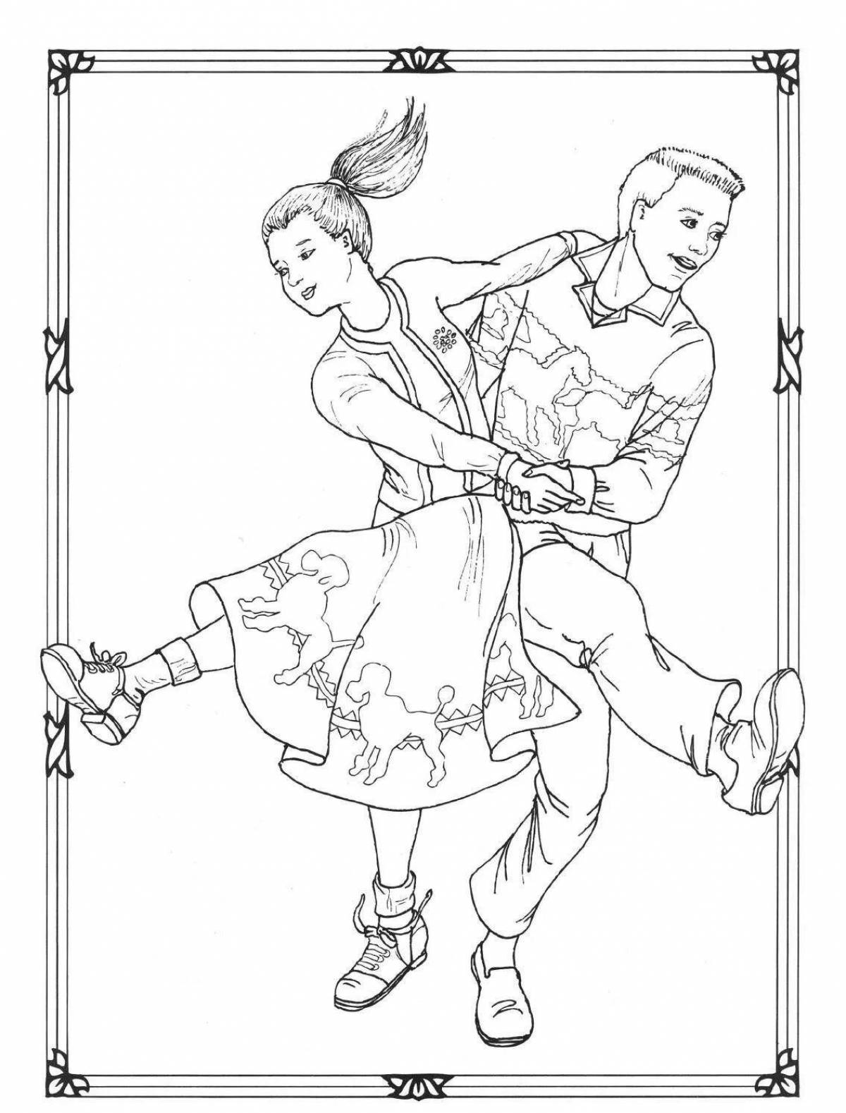 Coloring page wild polka dance