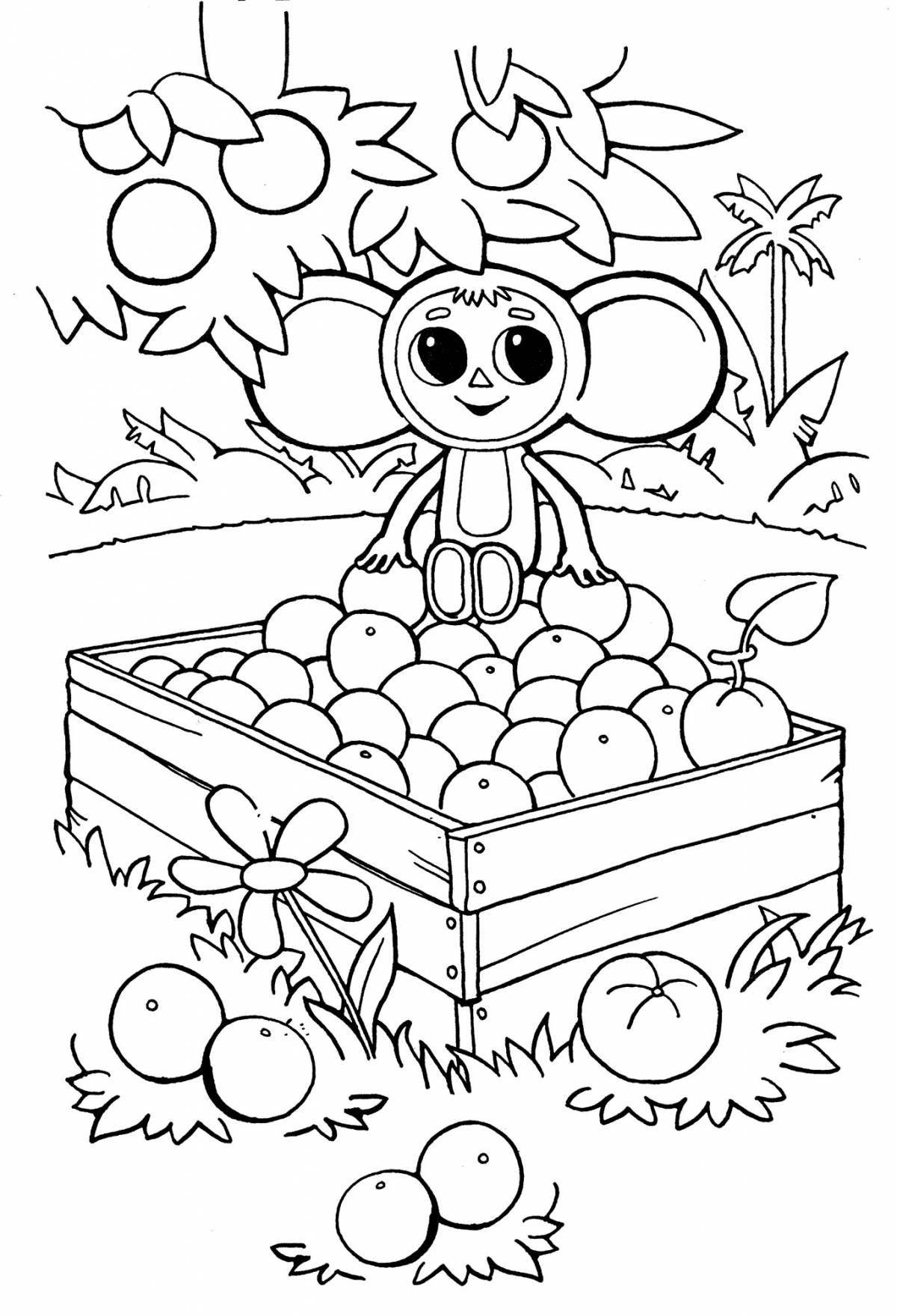 Joyful cheburashka antistress coloring book