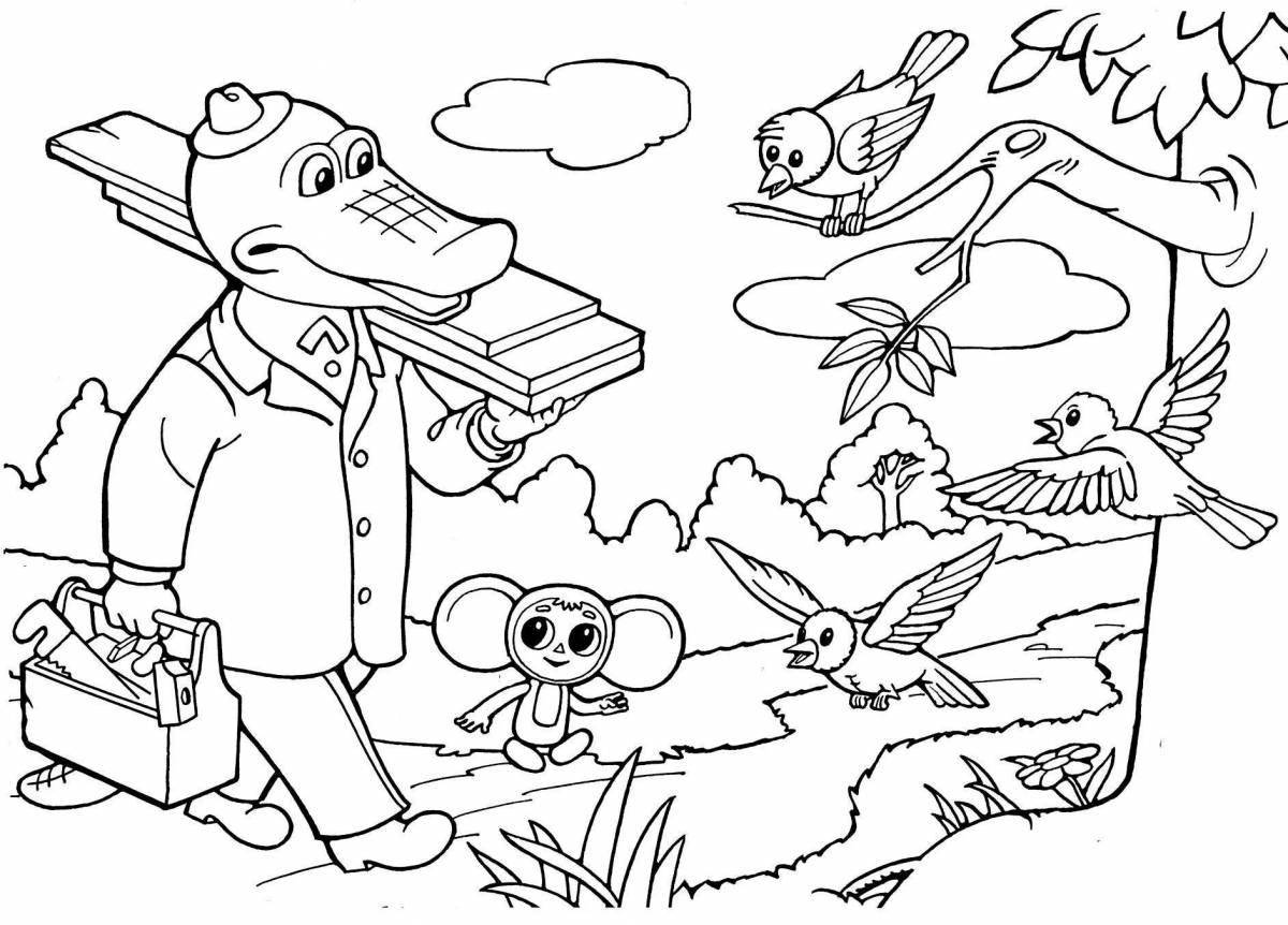 Magic cheburashka antistress coloring book
