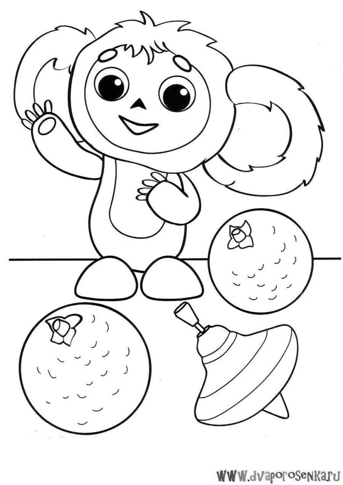 Refreshing cheburashka antistress coloring book