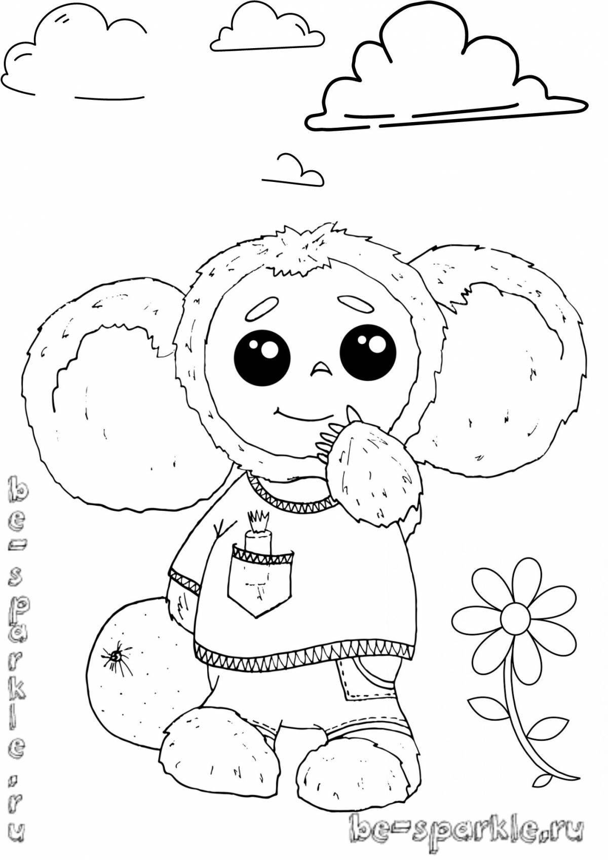 Great cheburashka antistress coloring book