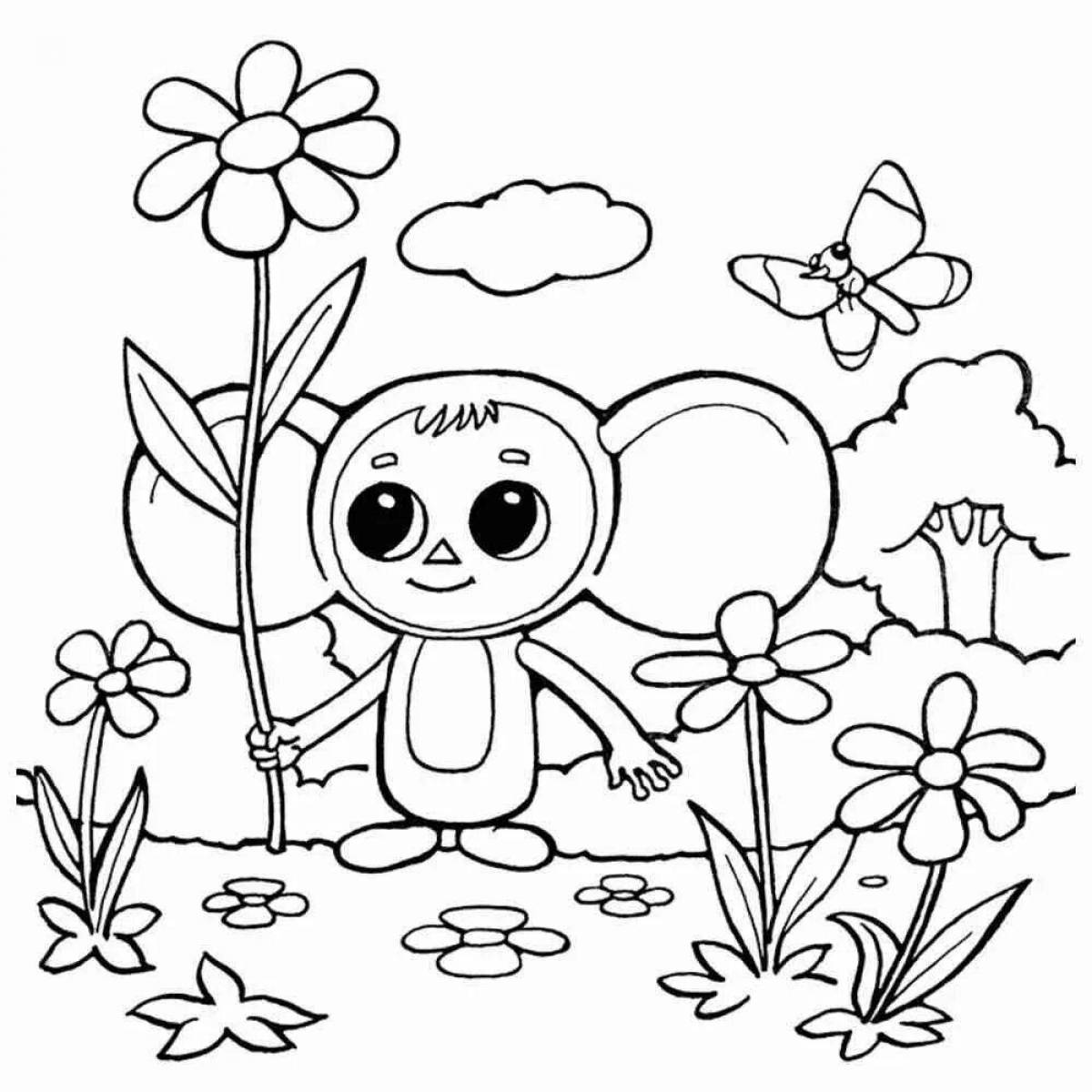 Comforting cheburashka antistress coloring book