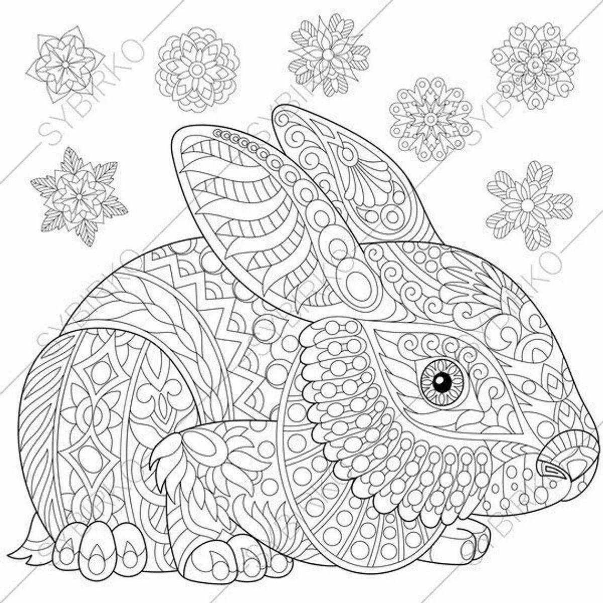 Charming bunny antistress coloring book