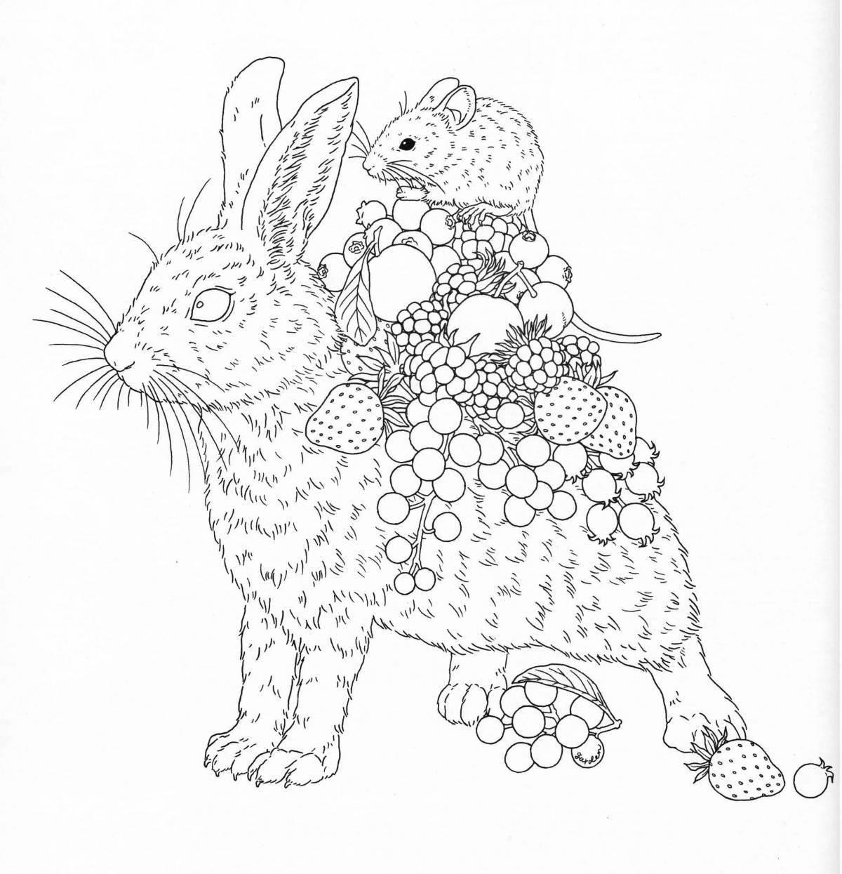 Cute coloring rabbit antistress
