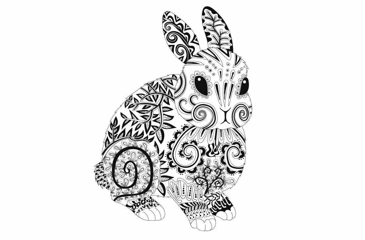 Radiant coloring page bunny antistress