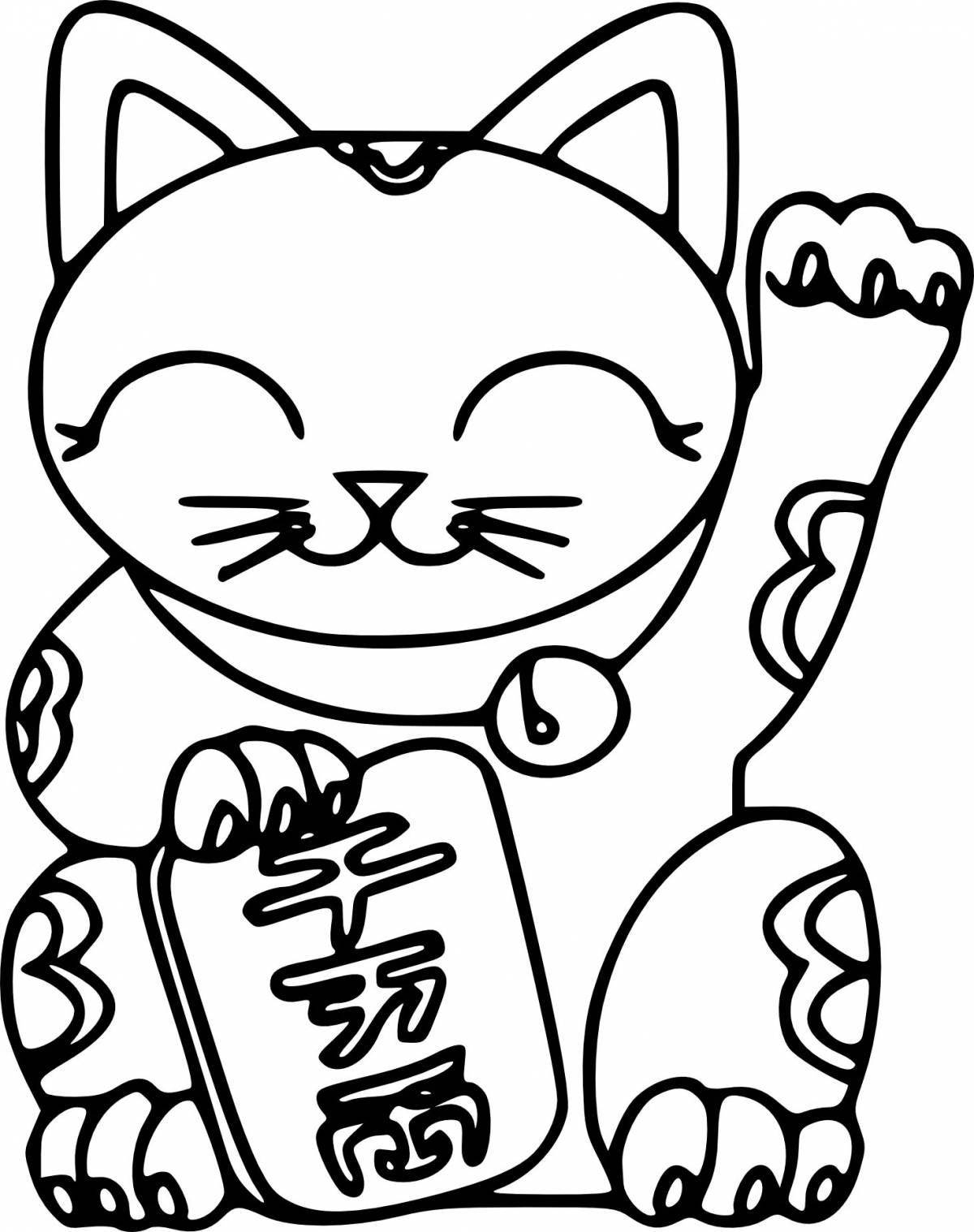 Adorable cat toy coloring page