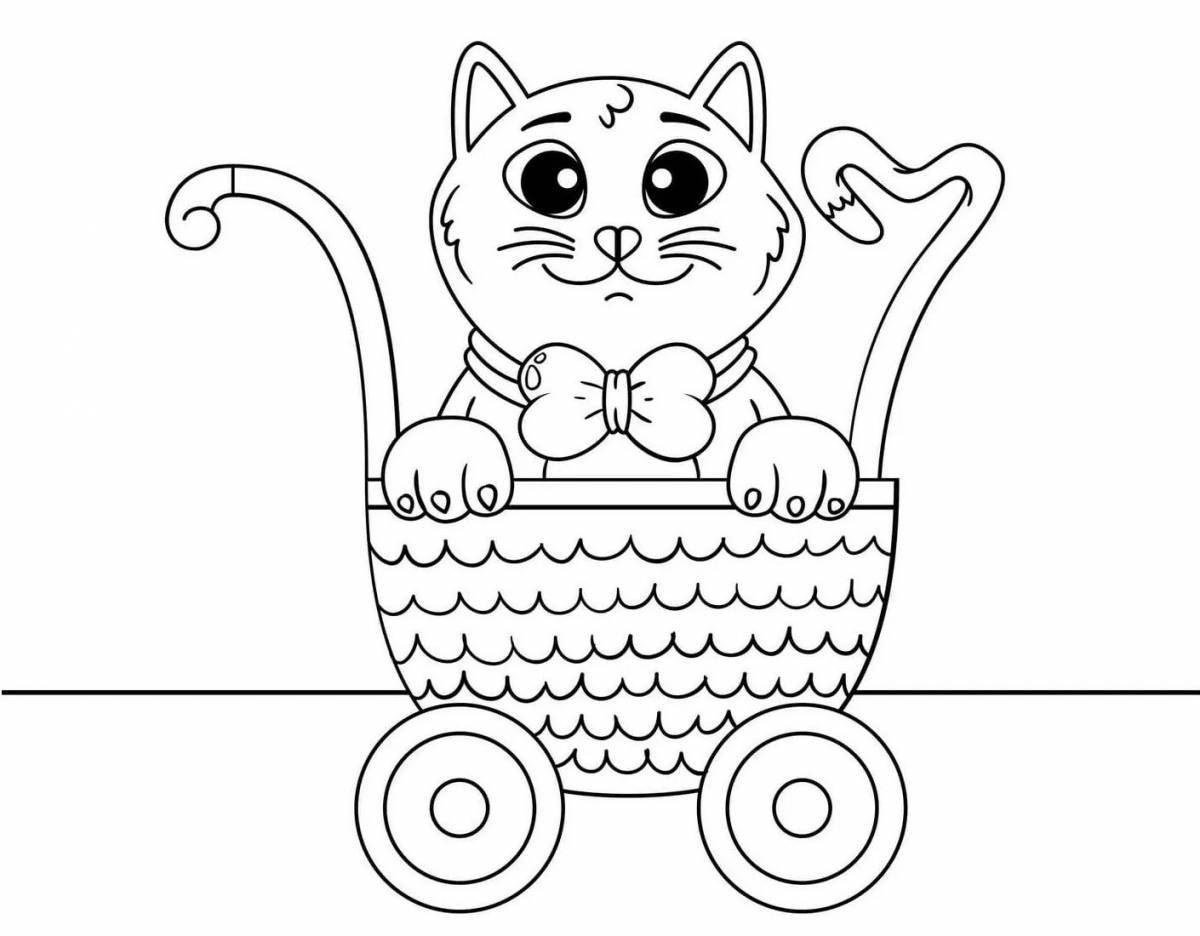 Живая игрушка-кошка раскраска