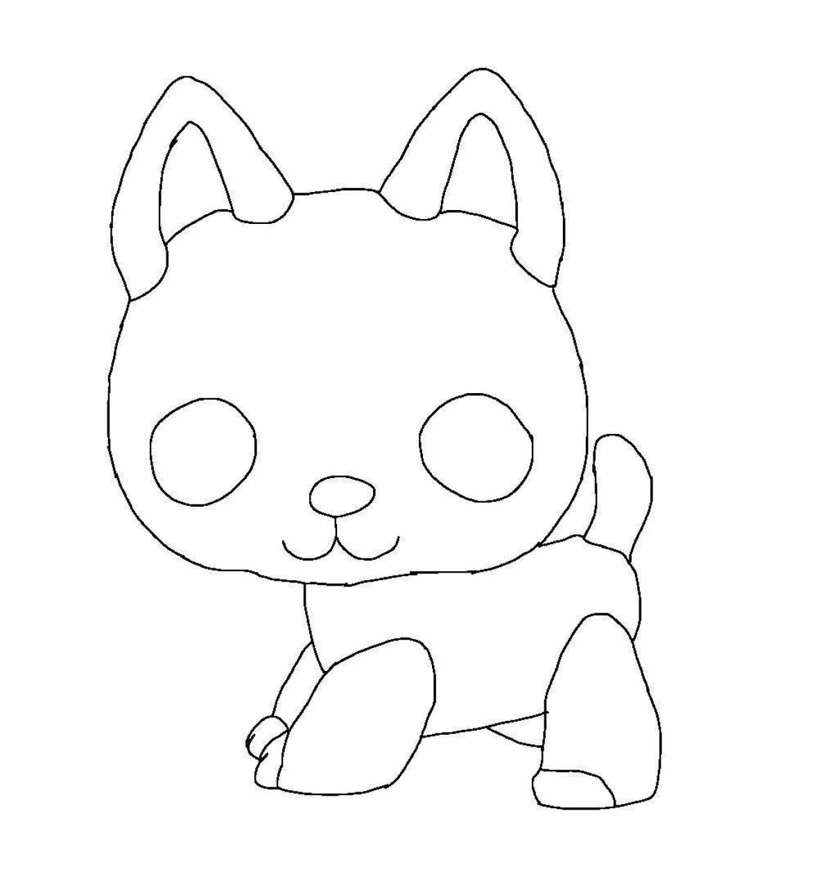 Coloring page festive cat toy