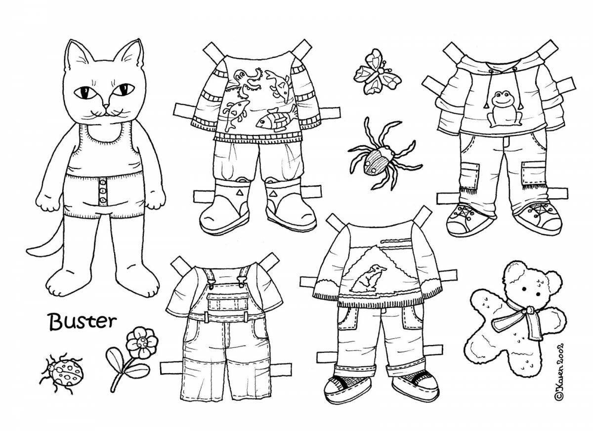 Pretty cat toy coloring page