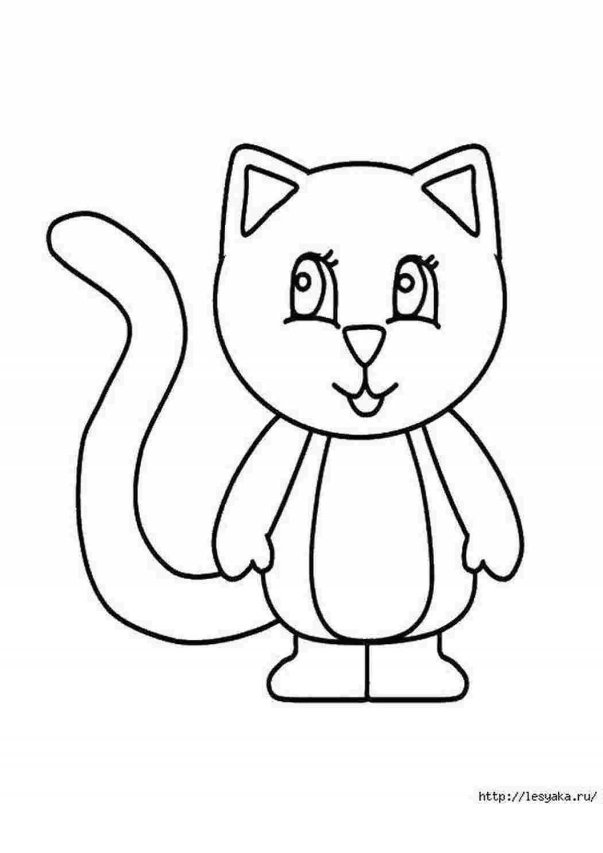 Animated cat toys coloring page