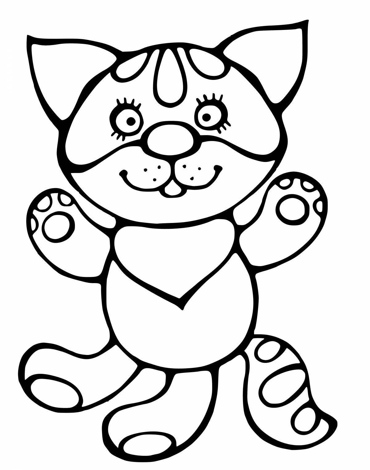 Coloring cat funny