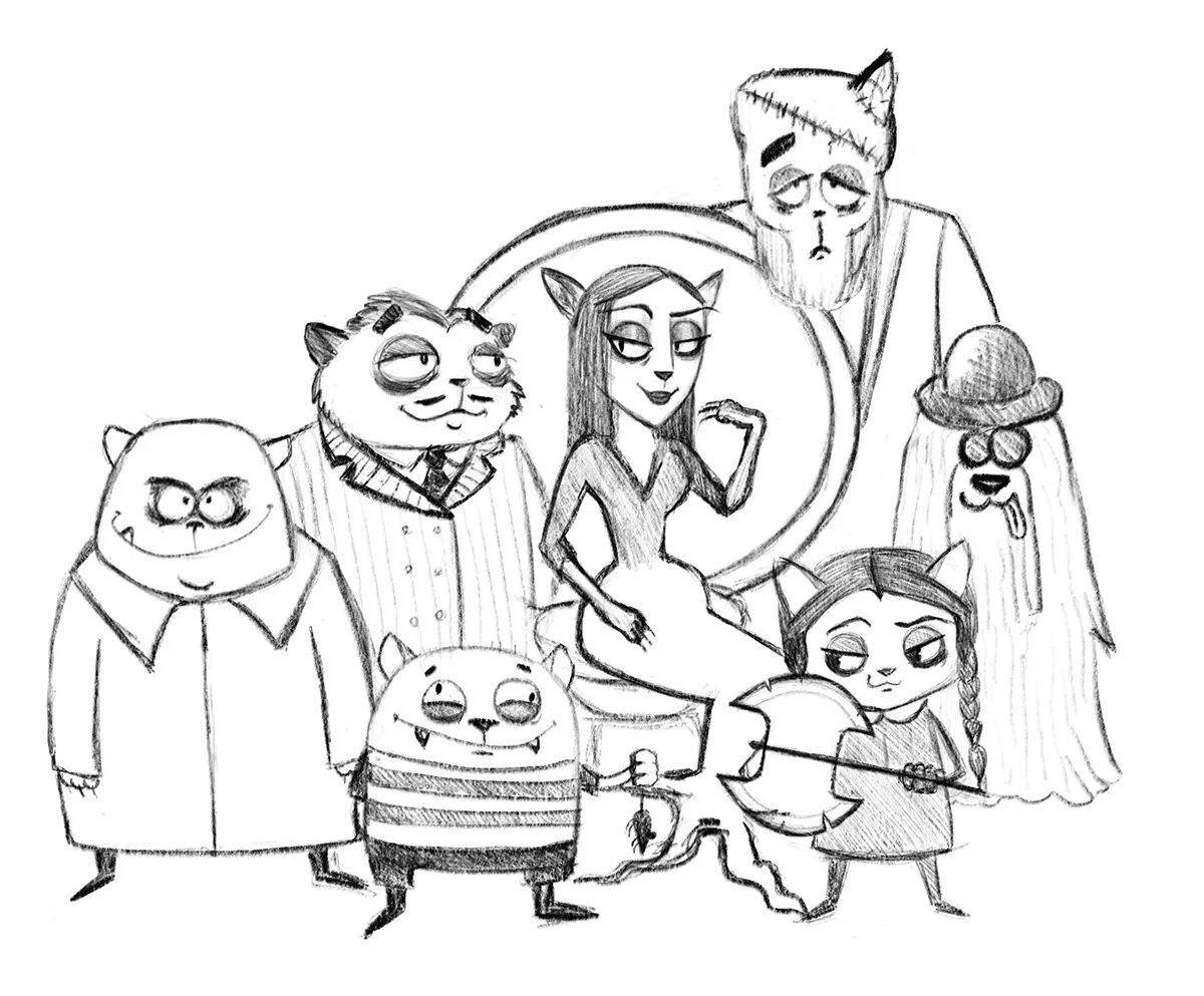 Fancy adams family coloring book