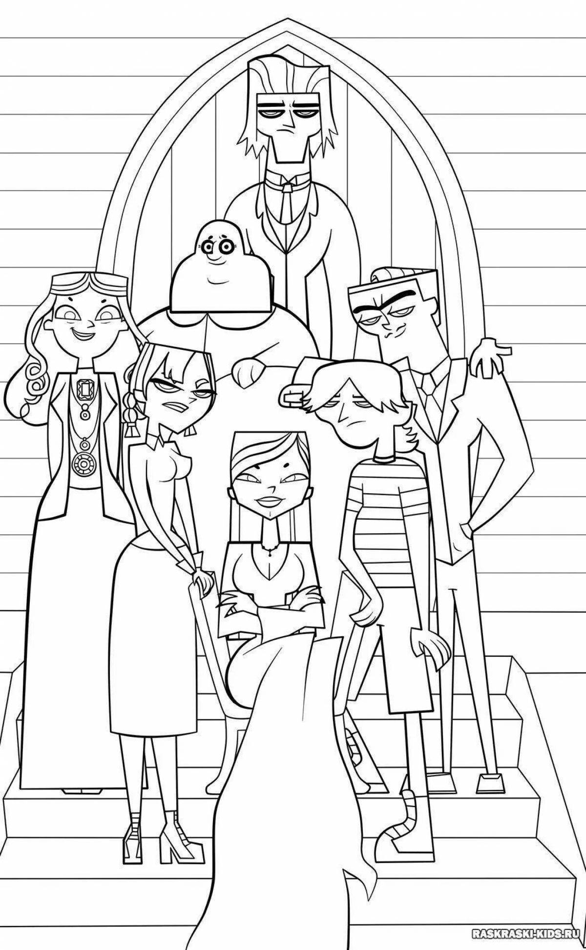 Humorous adams family coloring book