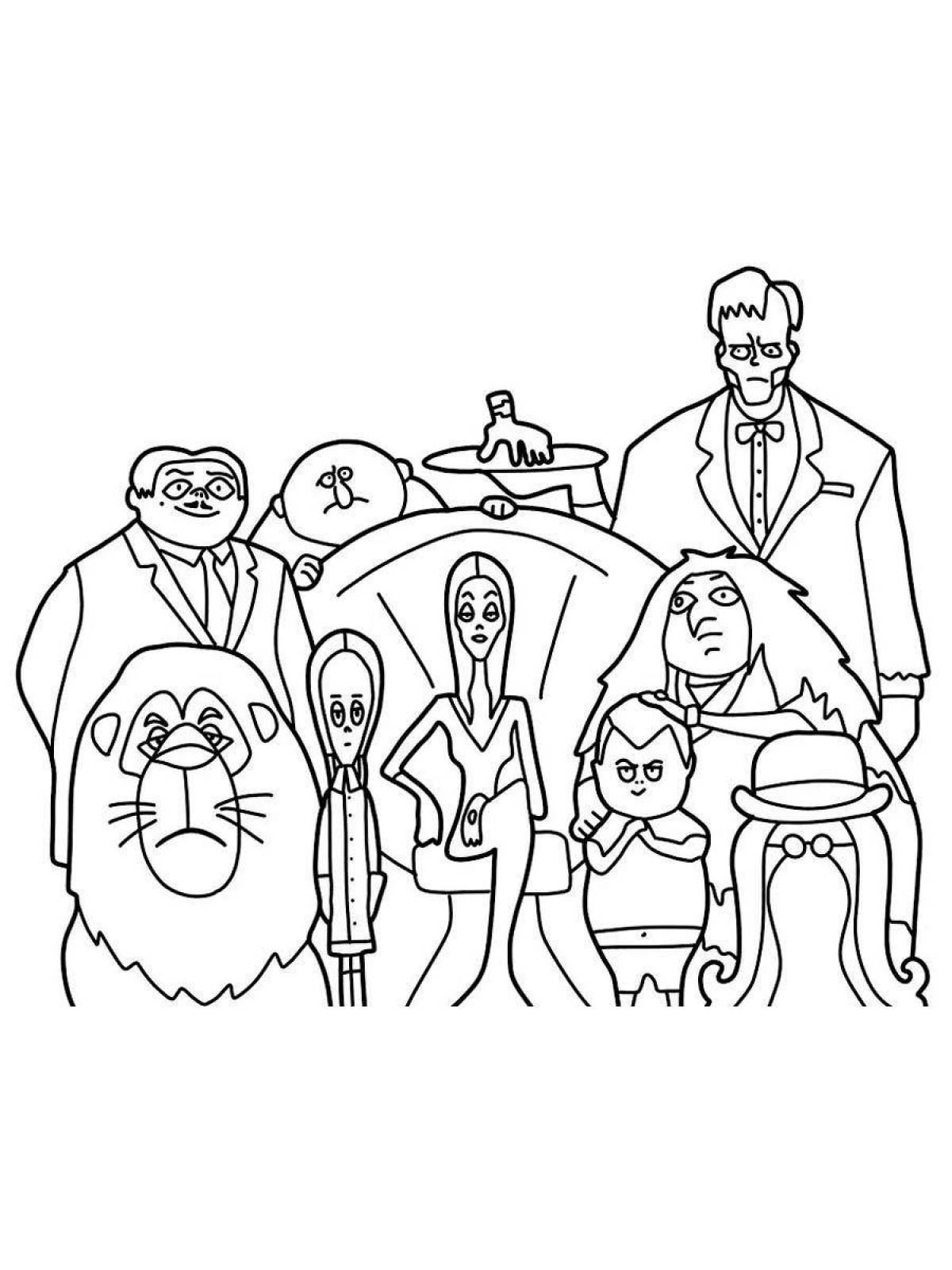 Lively adams family coloring book