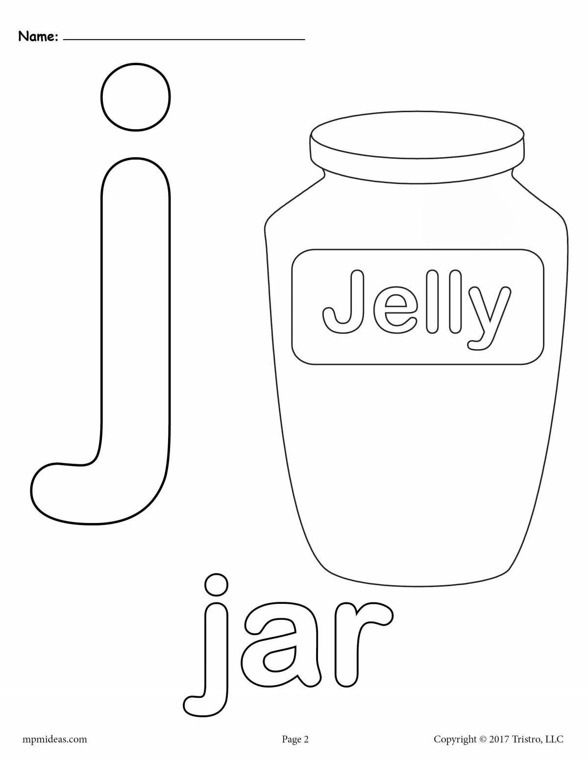 Coloring playful letter j