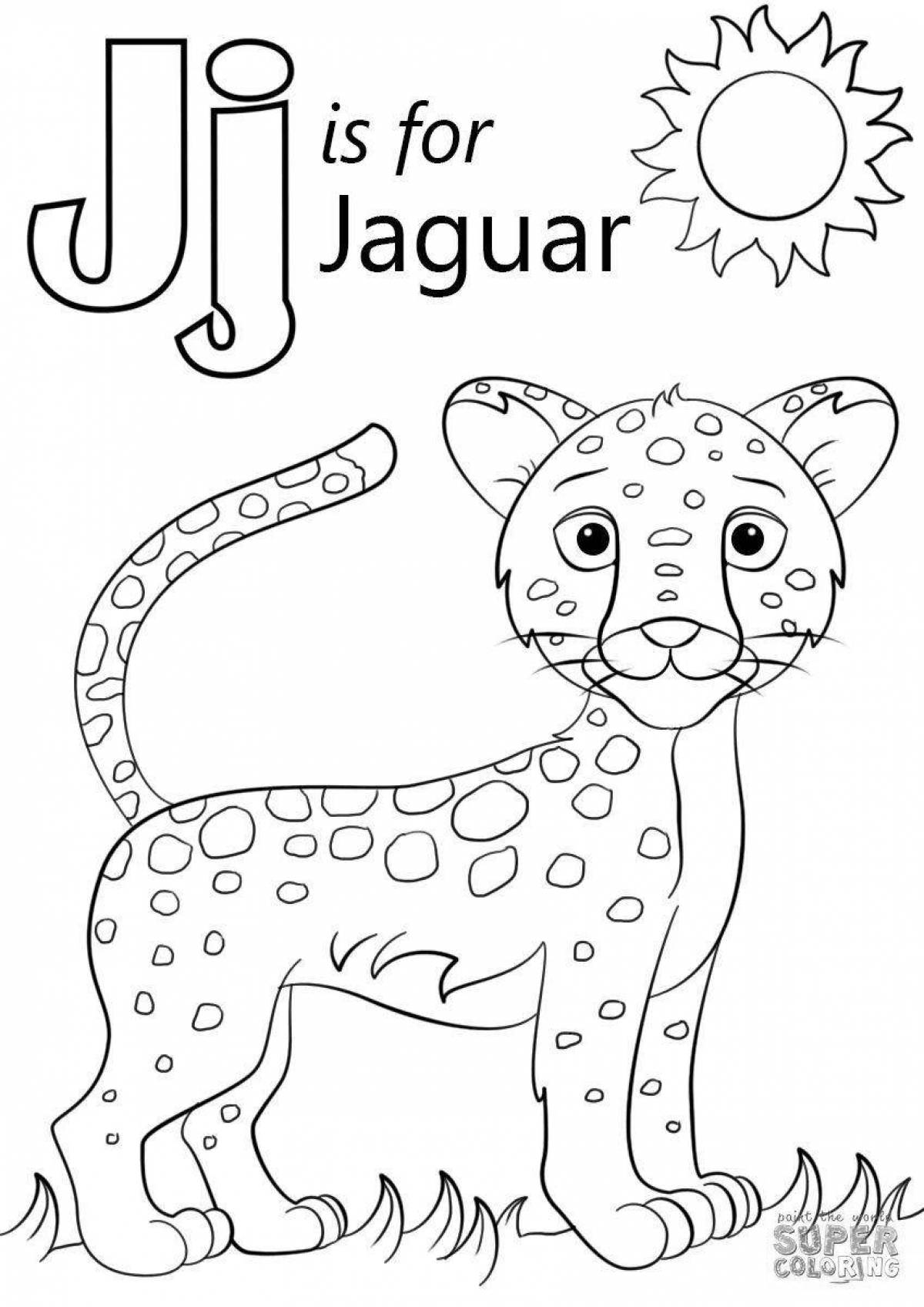 Coloring letter j with color splatter