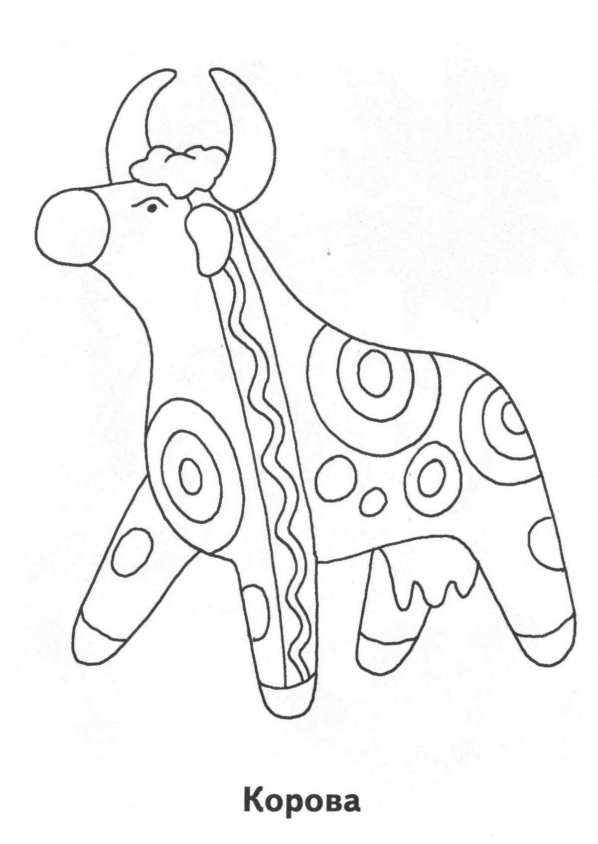Colorful Filimonov whistle coloring page