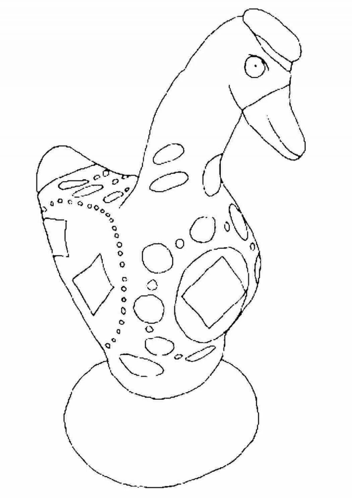Coloring page Filimonov's playful whistle